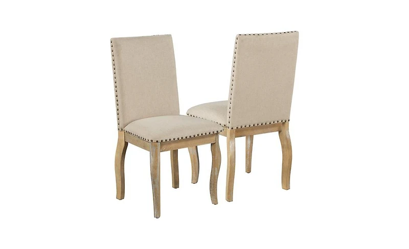 Set of 4 Upholstered Dining Chairs with Nailhead Trim for Dining Room or Kitchen