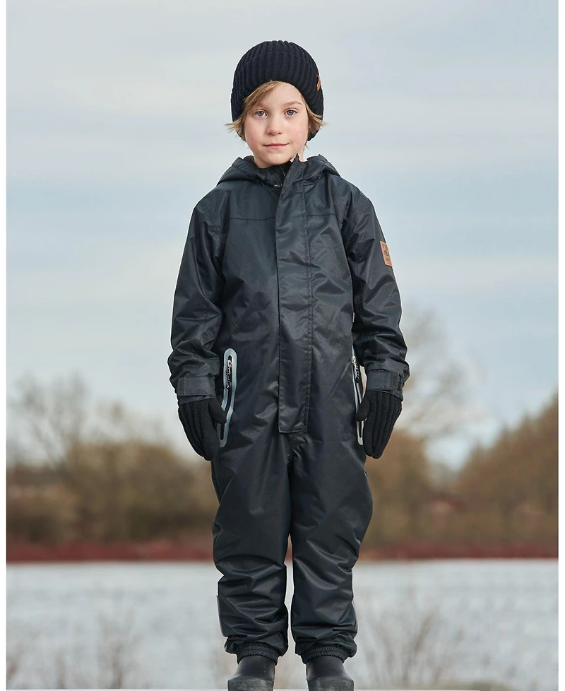 Deux par Kids Unisex Solid Mid-Season One-Piece Outerwear Black - Toddler|Child