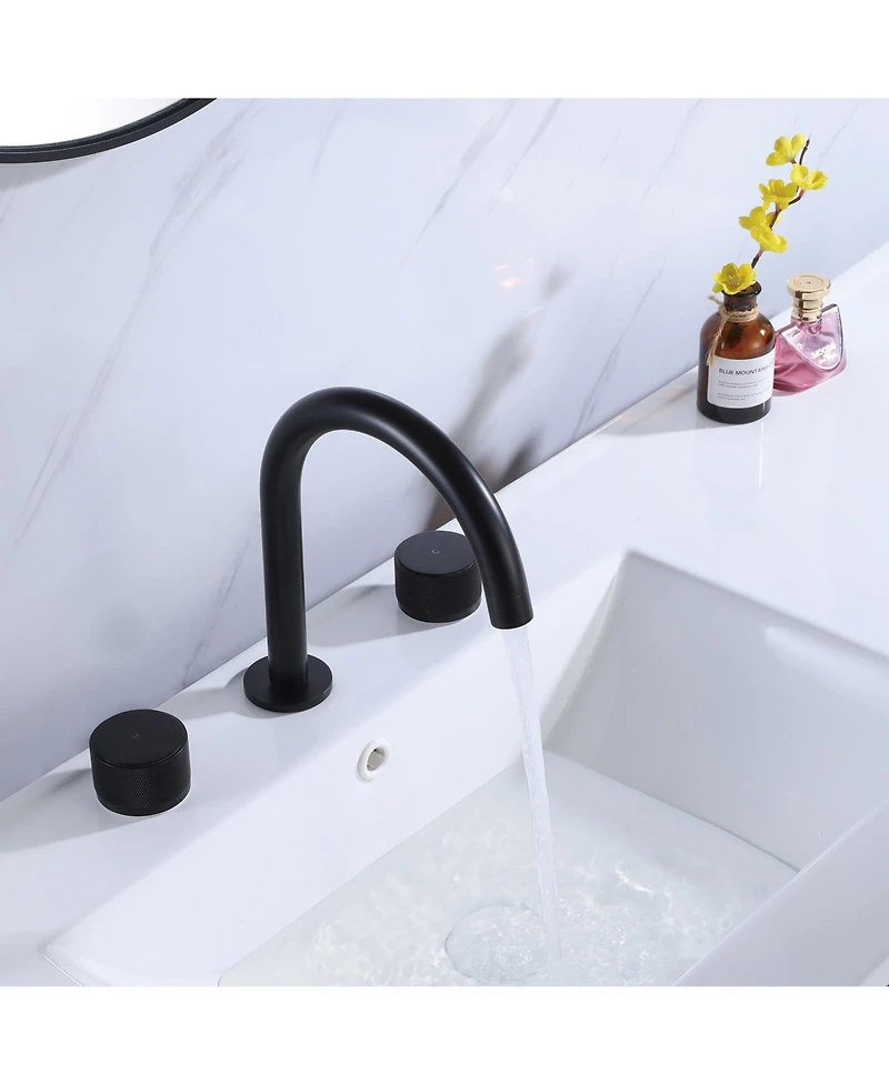 8 in. Widespread 2-Handle High-Arc Bathroom Faucet in Matte Black