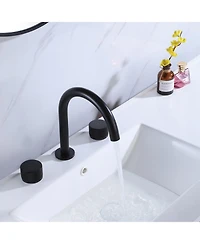 8 in. Widespread 2-Handle High-Arc Bathroom Faucet in Matte Black