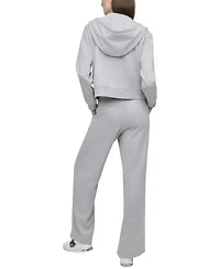 Dkny Sport Women's Studded-Logo Full-Zip Fleece Hoodie