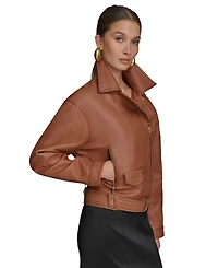 Donna Karan New York Women's Asymmetric Leather Moto Jacket
