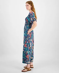 Tommy Hilfiger Women's Square-Neck Smocked Jumpsuit