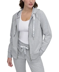 Dkny Sport Women's Two-Tone Zip-Front Long-Sleeve Hoodie