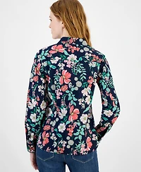 Tommy Hilfiger Women's Floral Gingham Cotton Shirt