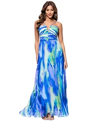 Xscape Women's Pleated Halter Gown