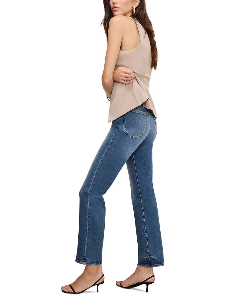 Good American Women's Boy Straight-Leg Cropped Jeans