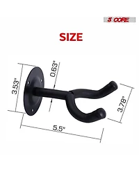 5 Core Guitar Wall Mount, Black Guitar Wall Hanger| 3 Pieces Guitar Hanger| V-Shaped Secure and Sturdy Guitar Holder Wall Mount| Guitar Accessories fo