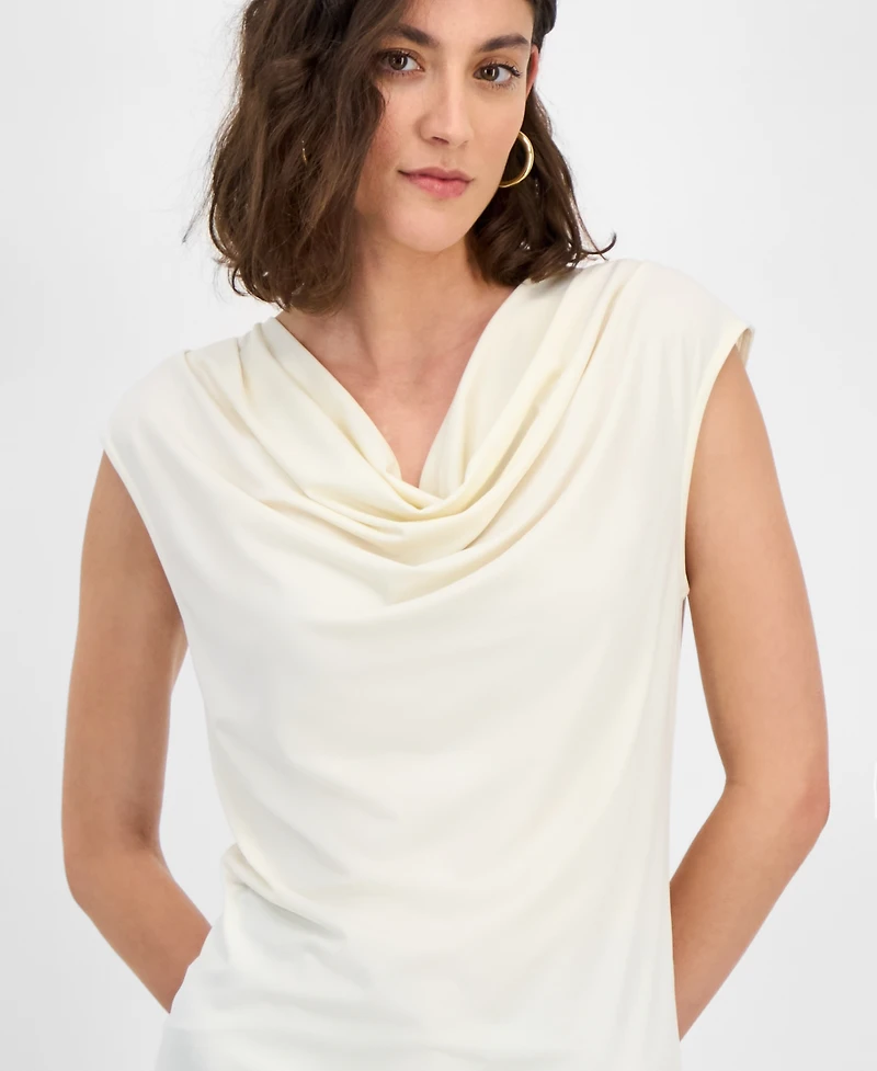 I.n.c. International Concepts Women's Sleeveless Cowlneck Blouse, Exclusively at Macy's