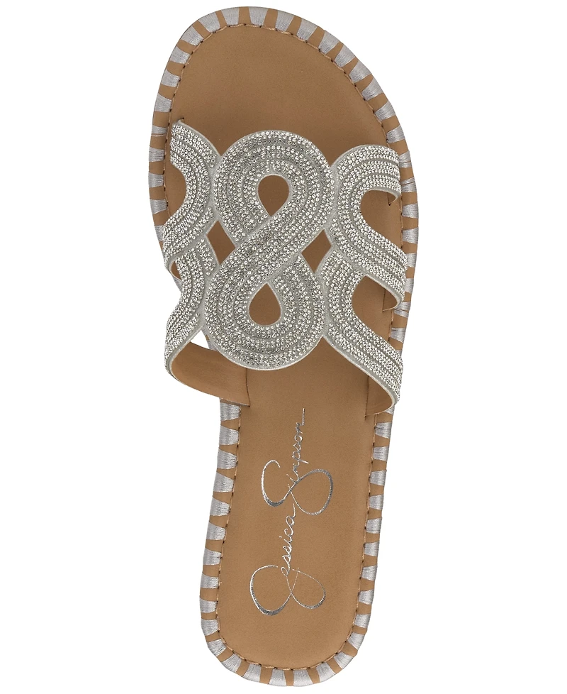 Jessica Simpson Women's Bria Rhinestone Slide Sandals