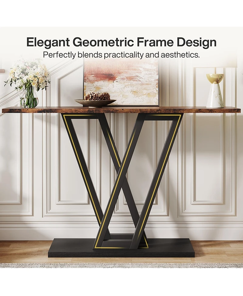 Tribesigns Gold Console Table, Modern Hallway Table for Entryway, 43 Inch Entryway Tables Narrow Sofa Living Room, Stable Metal Frame & Easy