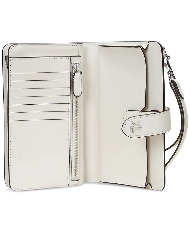 Lauren Ralph Lauren Crosshatch Leather Tech Wristlet