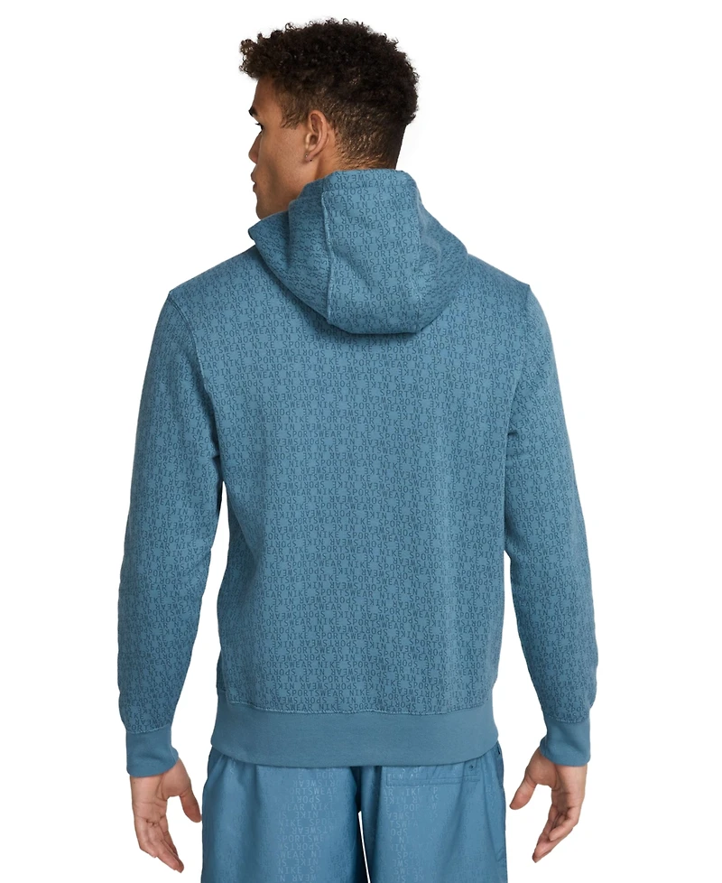 Nike Men's Club Fleece Pull-Over Monogram Hoodie