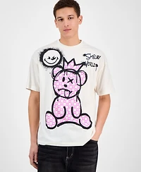 SmileyWorld Men's Pink Bear Regular-Fit Graphic T-Shirt