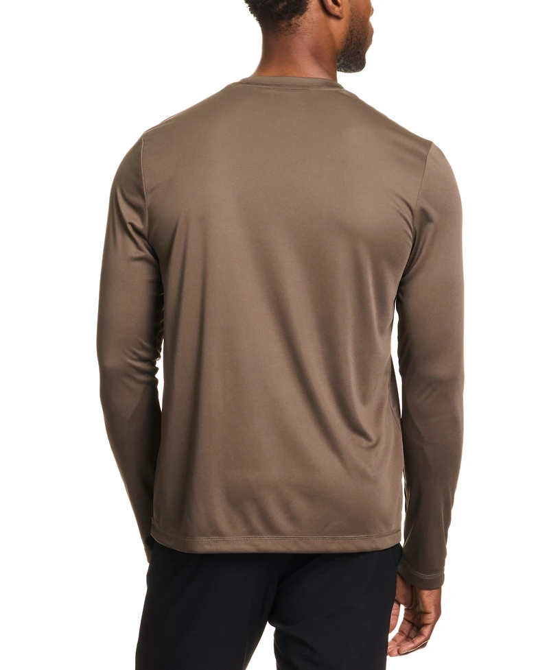 Reebok Men's Tech Long Sleeve Crewneck Logo T-Shirt