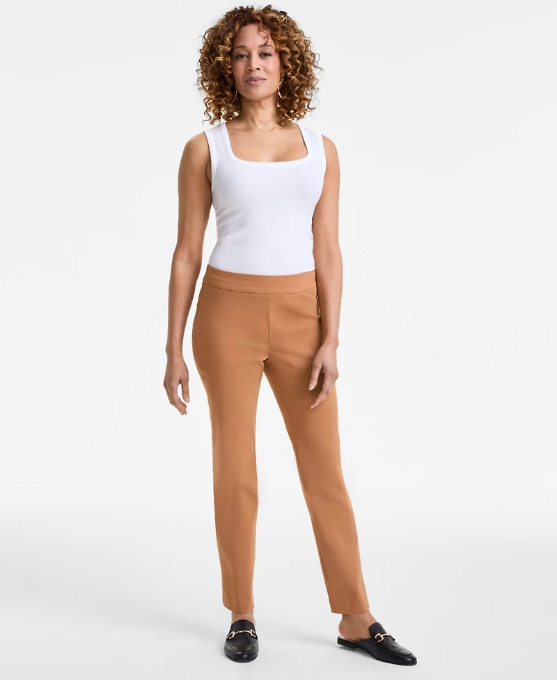 Jm Collection Women's Tummy-Control Cambridge Slim-Leg Pull-On Pants, Exclusively at Macy's