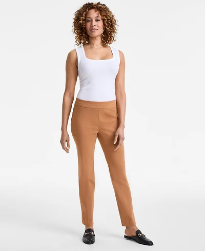 Jm Collection Women's Tummy-Control Cambridge Slim-Leg Pull-On Pants, Exclusively at Macy's