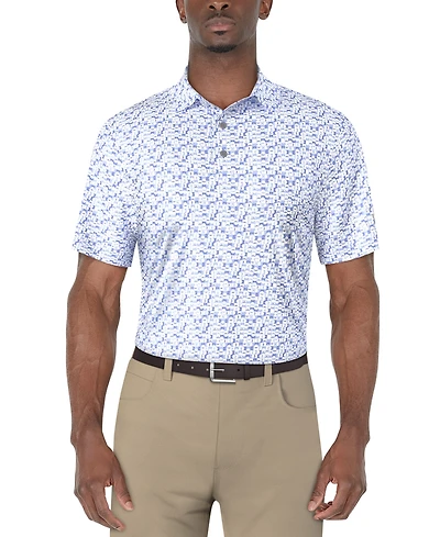 Pga Tour Men's Classic-Fit Geo-Print Golf Polo Shirt