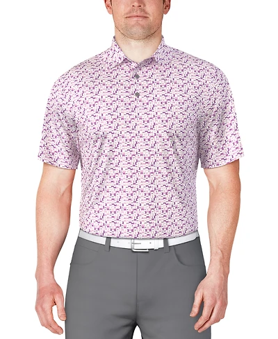 Pga Tour Men's Classic-Fit Geo-Print Golf Polo Shirt