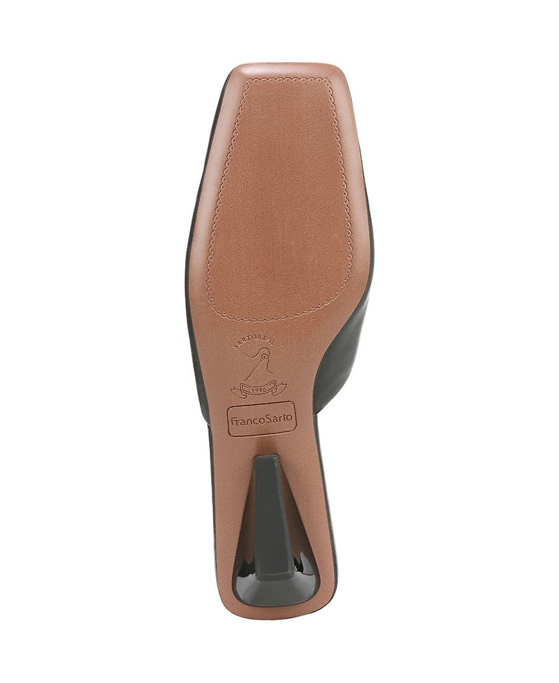 Franco Sarto Women's Nicola Square Toe Sculpted Heel Mules