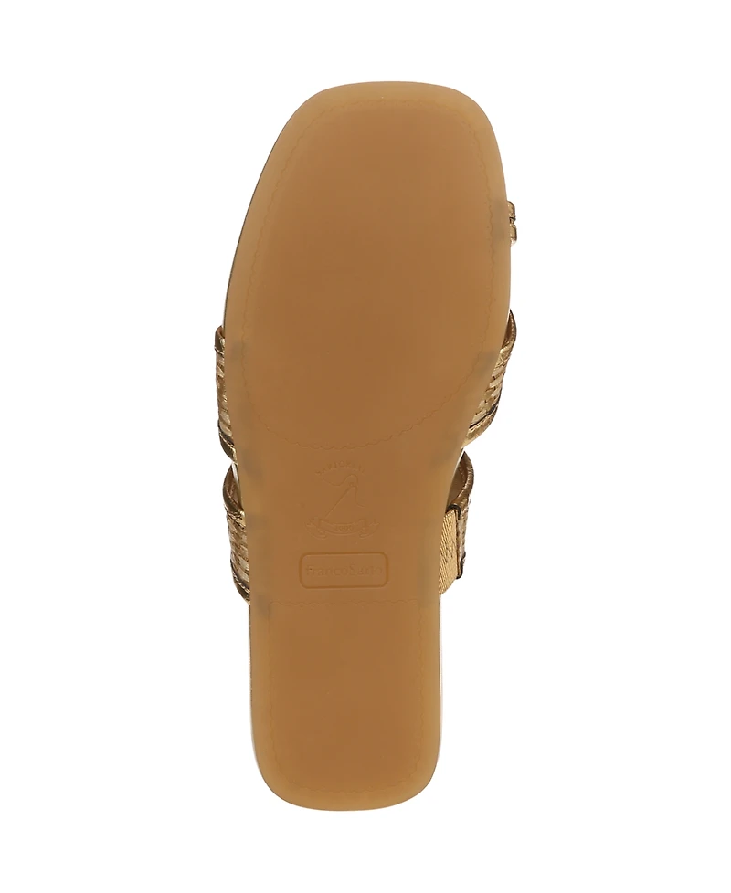 Franco Sarto Women's Estella Open Square Toe Slide Flat Sandals
