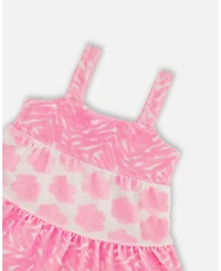 Deux par Deux Toddler Girls Printed Terry Beach Dress Pink And White - Toddler|Child