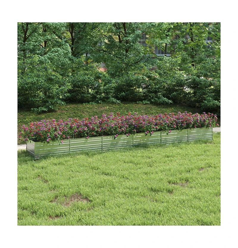 Garden Raised Bed 236.2"x31.5"x17.7" Galvanized Steel Silver