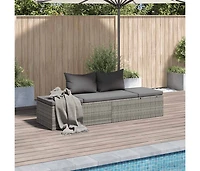 Patio Bed Gray 76.8"x23.6" Poly Rattan
