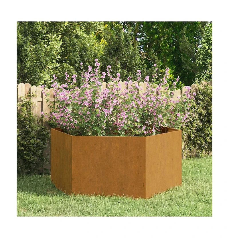 Planter Rusty 35.4"x35.4"x17.7" Corten Steel