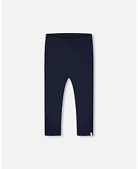 Deux par Toddler Girls Organic Cotton Capri Leggings With Mesh Navy Blue - Toddler|Child