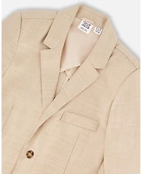 Deux par Deux Big Boys Two Button Blazer Light Taupe