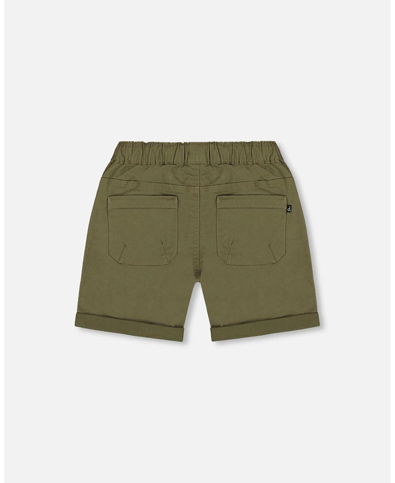 Deux par Deux Toddler Boys Stretch Twill Short Dark Olive Green - Toddler|Child