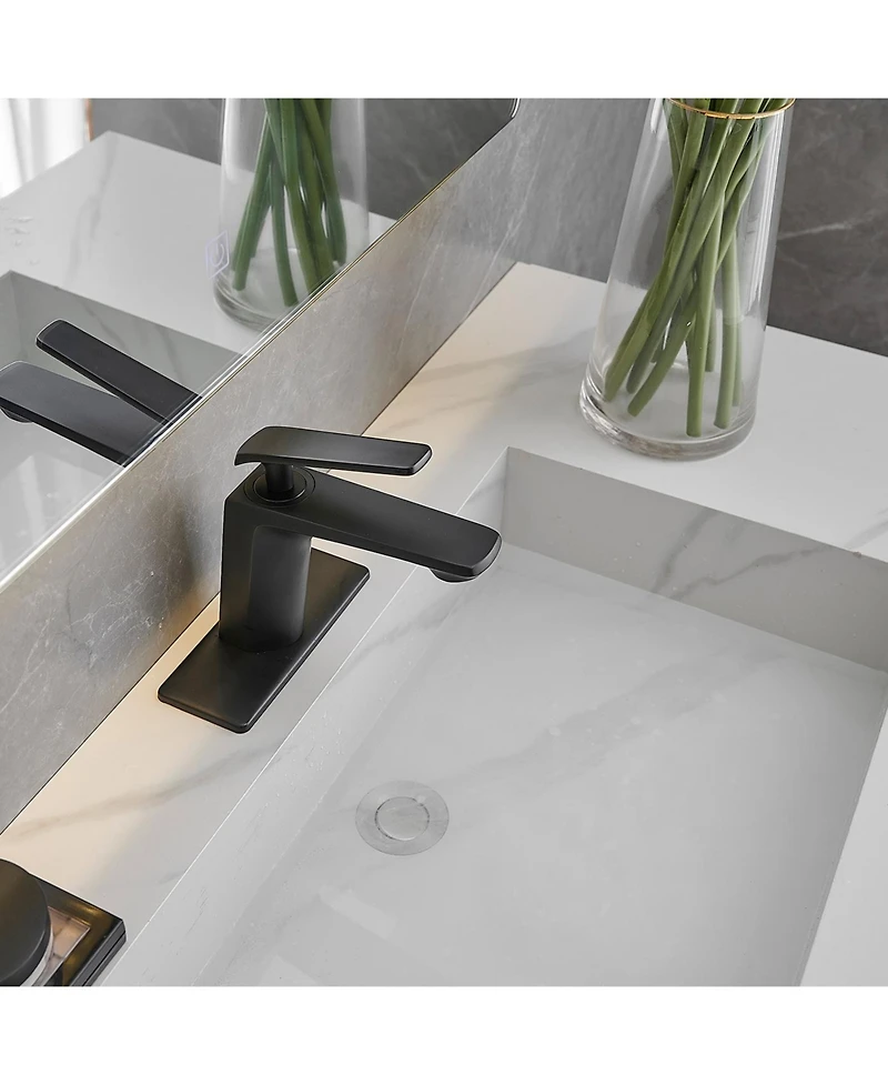 Waterfall Single Hole Single-Handle Low-Arc Bathroom Faucet