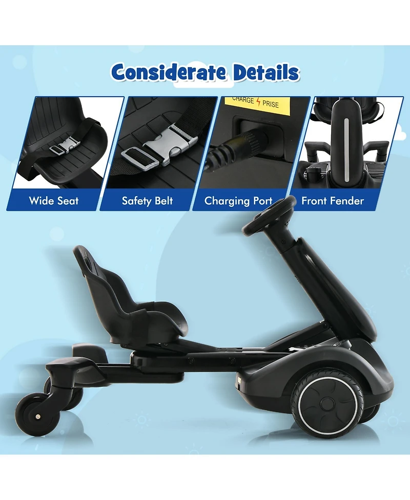 6V Kids Ride on Drift Car with 360° Spin and 2 Adjustable Heights