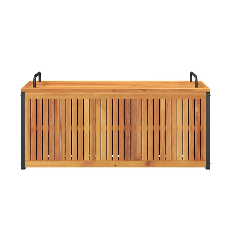 Patio Cushion Box 43.3"x17.7"x16.5"/20.9" Solid Wood Acacia and Steel