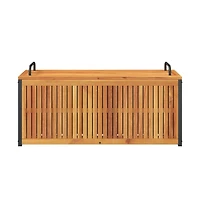Patio Cushion Box 43.3"x17.7"x16.5"/20.9" Solid Wood Acacia and Steel