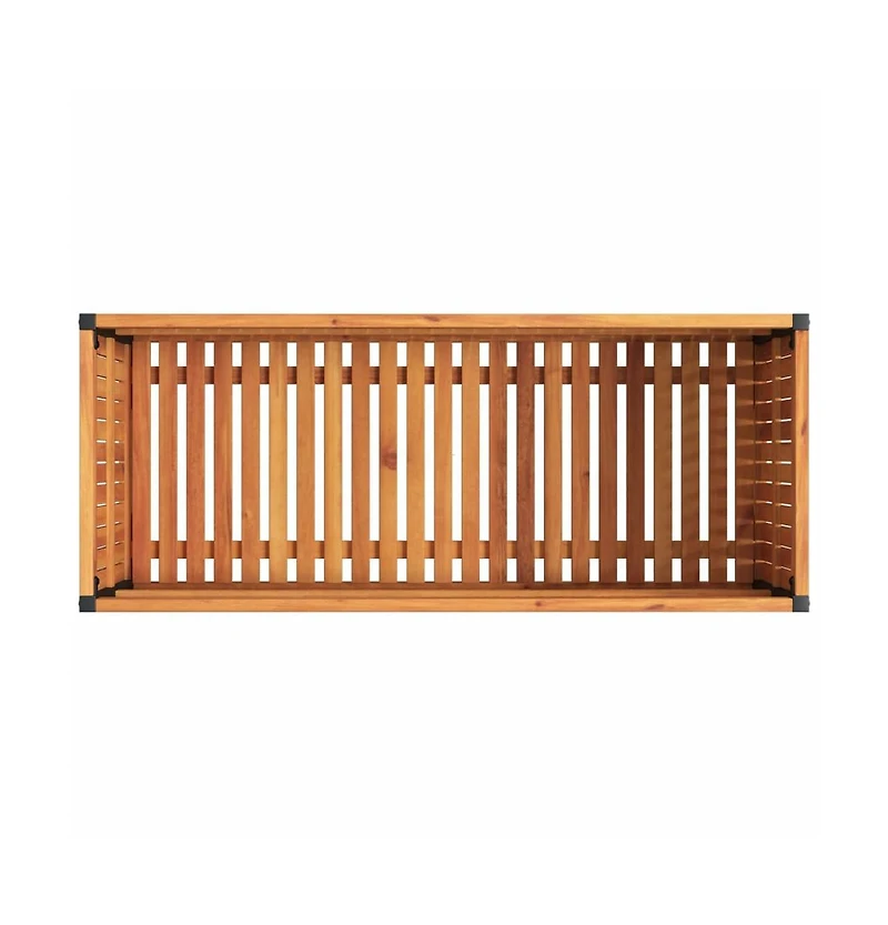 Garden Planter 43.3"x17.7"x17.3" Solid Wood Acacia and Steel