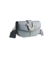 True Religion Licensed Denim Saddle Bag with Oversized Horseshoe Logo