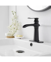 Waterfall Single Hole Single Handle Bathroom Vanity Sink Faucet
