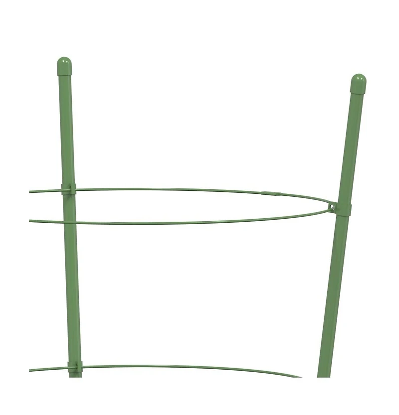 Garden Plant Supports with 3 Rings 5 pcs Green 29.5" Steel