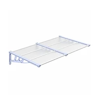 Door Canopy Gray and Transparent 60"x35.4" Polycarbonate