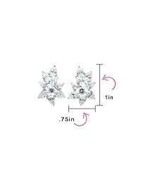 Bling Jewelry Elegant Marquise Leaf Cz Clip-On Earrings s and Proms Silver Plated