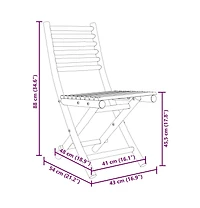 Folding Patio Chairs 2 pcs 16.9"x21.3"x34.6" Bamboo