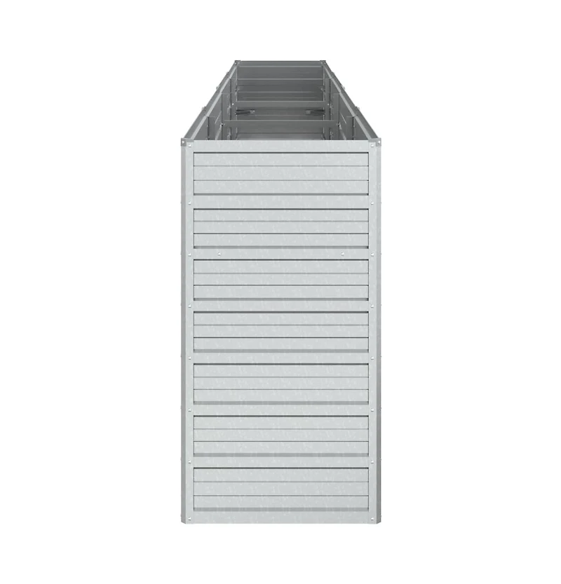 Garden Raised Bed 126"x15.7"x30.3" Galvanized Steel Silver
