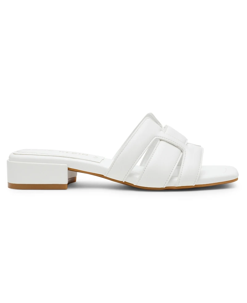 Anne Klein Women's Loyal Square Toe Slide Flat Sandals