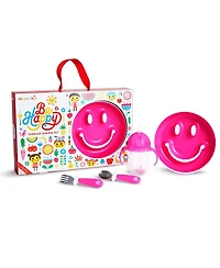 Munchkin Toddler 4 piece Be Happy Dining Set, Pink