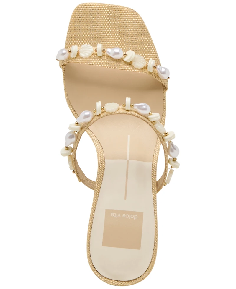 Dolce Vita Women's Grason Beaded Double-Band Kitten-Heel Dress Sandals