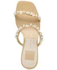 Dolce Vita Women's Grason Beaded Double-Band Kitten-Heel Dress Sandals