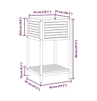 Garden Planter with Shelf 17.7"x17.7"x31.5" Solid Wood Acacia and Steel