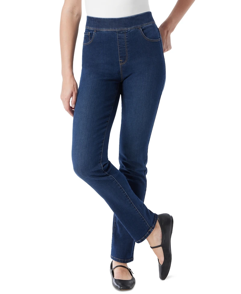 Gloria Vanderbilt Women's Amanda High-Rise Straight Pull-On Jeans